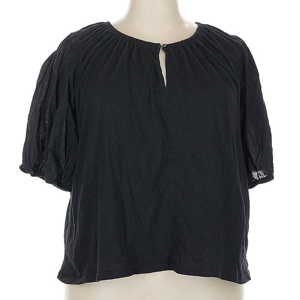 Old Navy Peephole button Flowy crop Top cotton whimsigoth boho hippie